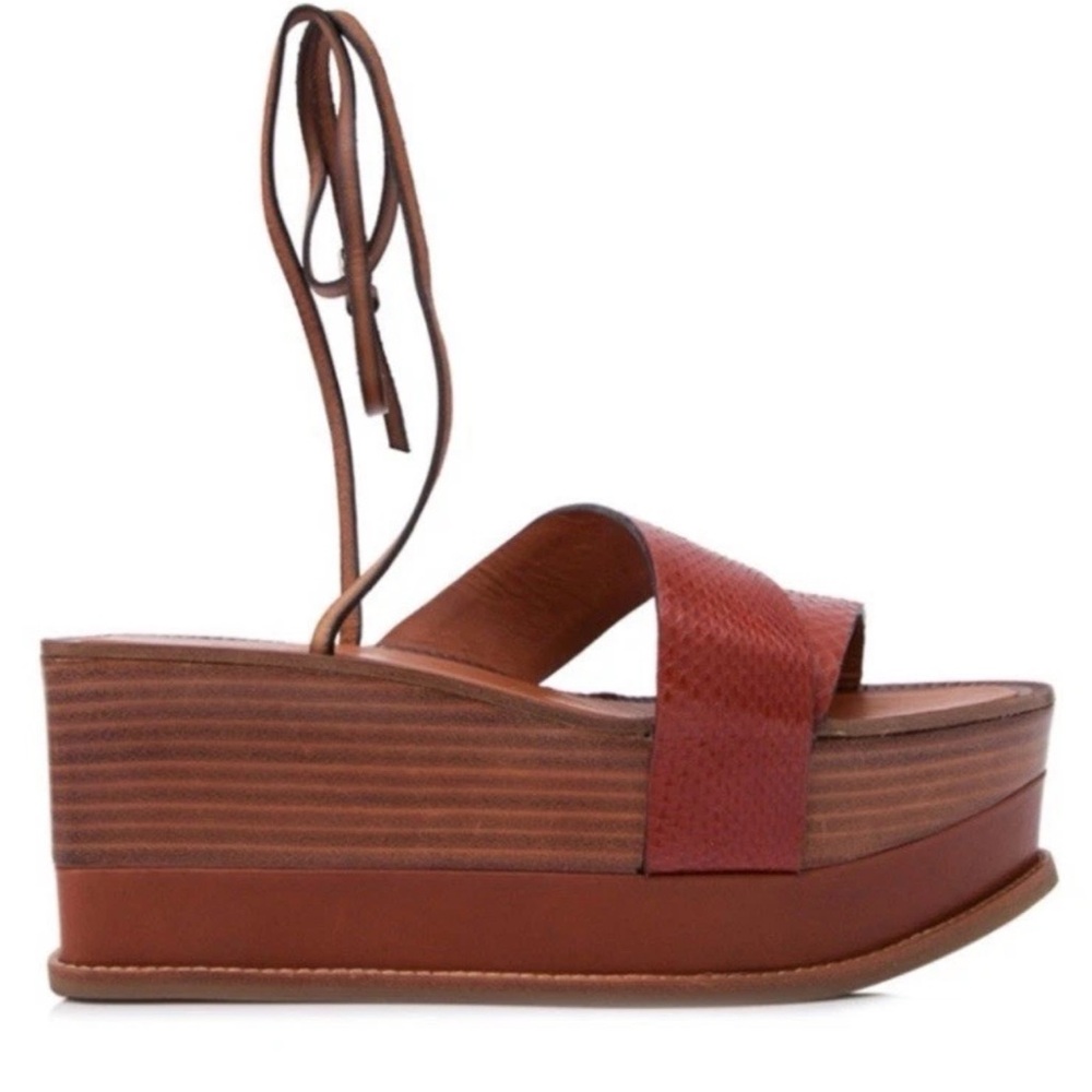 Roberto Cavalli Runway Platform Sandals Heels Leather Sz 39.5 Sz 8.5